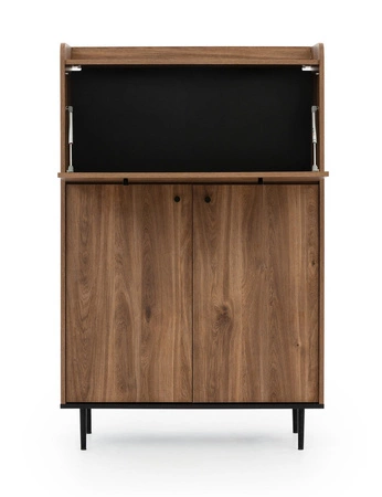 Komoda Apallo 90 cm dąb brandy castello oryginalny design wysokie ranty blatu barek osadzony na metalowych nogach