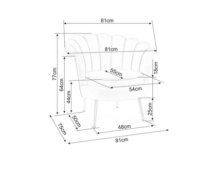 Fotel Camellia antyczny róż odporny na zaciągnięcia i zadrapania komfortowy podczas wypoczynku fotel muszelka ze złotymi nogami