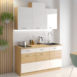 Zestaw mebli kuchennych Alpine 150 cm szafki doskonale prezentują się we wnętrzach nowoczesnych oraz klasycznych