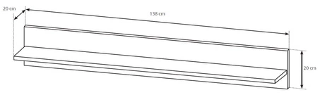 Półka Adria 138 cm biały połysk / dąb grandson nowoczesny design mebla wysoka jakość obrzeża półki wykończone specjalną okleiną