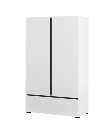 Komoda wysoka Cross 89 cm biała stylowy design komody z szufladą do sypialni prosta forma w nowoczesnym wydaniu