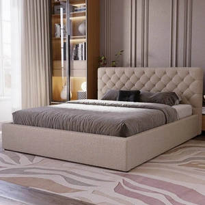 Łóżko tapicerowane Ombo 180x200 ciemny beżowy stylowe łóżko z pojemnikiem na pościel wygodny zagłówek zachwyca eleganckim designem