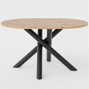 Stół Lyon 100x138 cm dąb artisan / czarny stylowy stół do jadalni osadzony na designerskich nogach typu pająk regulacja wysokości