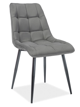 Krzesło tapicerowane Chic Matt 43x50 cm szare stylowe oraz funkcjonalne krzesło z metalowymi nogami 