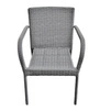 Krzesło ogrodowe Sottile 43x40 cm szare funkcjonalne krzesło rattanowe klasyczna i wygodna konstrukcja idealny wybór do ogrodu