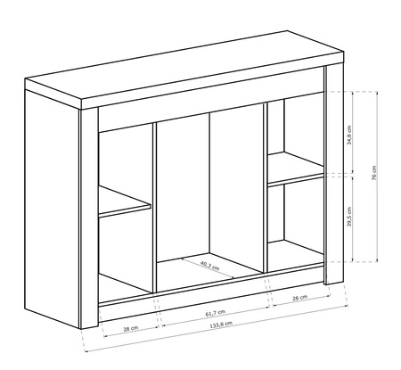 Komoda z szufladami Indiana 137 cm kraft biały elegancka stylistyka komody ozdobna deska na froncie komody oświetlona LED