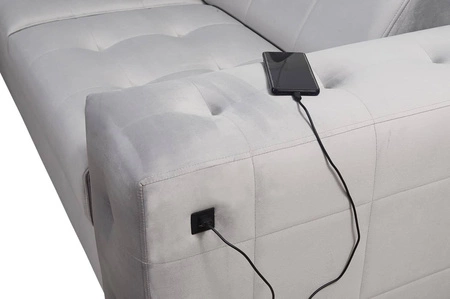 Narożnik z funkcją spania Hampton IX jasny brąz lewostronny stylowy i nowoczesny design narożnika idealny mebel do każdej aranżacji