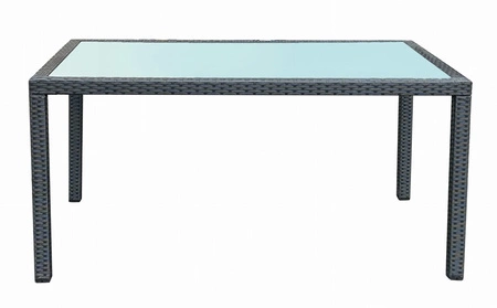 Stół ogrodowy Avvicente 90x150 cm czarny elegancki design idealny stół do ogrodu lub na przestronny taras blat wykończony szkłem