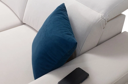 Narożnik z funkcją spania Kelly Sleek VIII lawendowy róż lewostronny stylowy narożnik do salonu zapewnia komfort podczas wypoczynku