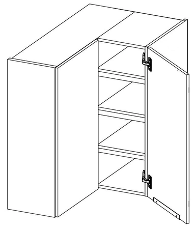 Szafka kuchenna narożna wisząca Antri 60x60 GN-90 2F lamelowy front szafka odporna na działanie wilgoci i uszkodzenia