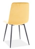 Krzesło tapicerowane Lima 41x45 cm żółte stylowe oraz funkcjonalne krzesło z metalowymi nogami