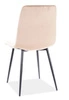 Krzesło tapicerowane Lima 41x45 cm beżowe stylowe oraz funkcjonalne krzesło z metalowymi nogami 