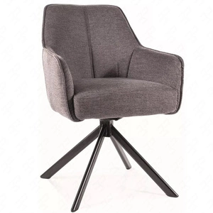 Krzesło tapicerowane Notti Brego ciemny szary nowoczesne krzesło obrotowe z metalowymi nogami stylowe krzesło kubełkowe