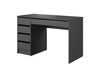 Biurko Ada 120 cm antracytowe eleganckie biurko z szufladami i ergonomicznym blatem do domowego biura i pokoju młodzieżowego