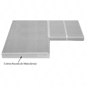 Listwa boczna zakończeniowa lewa do blatu kuchennego 38mm aluminiowa