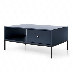 Stolik kawowy Mono granatowy z szufladami minimalistyczny design blat odporny na rozlane ciecze
