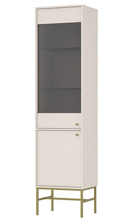 Zestaw mebli do salonu Kioto III beżowy stylowy design eleganckie meble w stonowanej kolorystyce wzbogacone stabilnym złotym stelażem