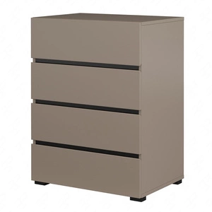 Komoda z szufladami Cross 60 cm ciemny beżowy stylowy design komody do sypialni przedpokoju prosta forma w nowoczesnym wydaniu