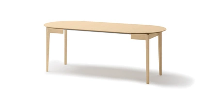 Stół okrągły rozkładany Plot 90 cm dąb jasny funkcjonalny stół o niewielkich rozmiarach idealnie dopasuje się do mniejszych wnętrz