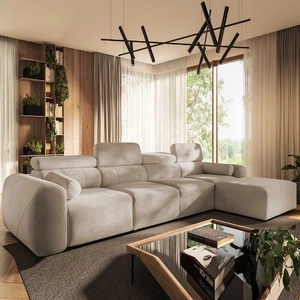 Narożnik z funkcją spania Cantare XII beżowy prawostronny estetyczny i niezwykle komfortowy narożnik z pojemnikiem na pościel