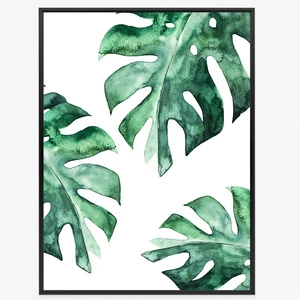 Plakat duże liście monstery 70x100 plakat w ramie precyzyjny wydruk ze stylową grafiką doskonała dekoracja do salonu lub sypialni