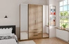 Szafa z lustrem Kastano II 200 cm dąb evoke klasyczna forma uchwyty krawędziowe idealna szafa do sypialni pojemne szuflady