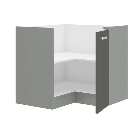 Zestaw mebli kuchennych narożny Grey 170x190 cm fronty w połysku niepowtarzalny styl szafek dopasuje się do wnętrza każdej kuchni