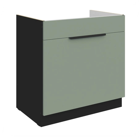 Szafka kuchenna pod zlewozmywak z szufladą Treviso Bl 80 ZL 1S BB fronty szafki kuchennej wykończone w technologii anti fingerprint