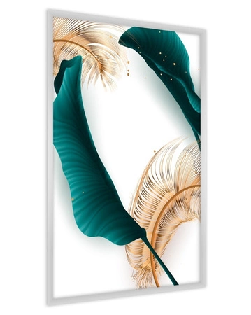 Plakat liście palmowe 70x100 plakat w ramie precyzyjny wydruk ze stylową grafiką doskonała dekoracja do salonu lub sypialni