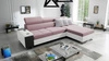 Narożnik z funkcją spania Dafni lawendowy róż / biały prawostronny pleciony komfort i funkcjonalność podczas codziennego wypoczynku