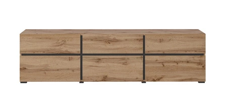 Szafka RTV Cross 180 cm dąb wotan nowoczesny design idealna szafka do salonu i pokoju dziennego geometryczny kształt