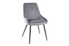 Krzesło tapicerowane Cobe szare nowoczesne oraz funkcjonalne krzesło do jadalni z metalowymi nogami 