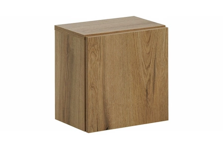 Zestaw mebli łazienkowych Viva beżowy / dąb coast evoke stylowe szafki z ciekawym frezowaniem w kształcie jodełki modna kolorystyka