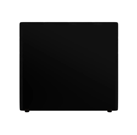 Łóżko kontynentalne Kansas 100x200 czarne w nowoczesnym skandynawskim stylu z tapicerowanym zagłówkiem oraz zanóżkiem