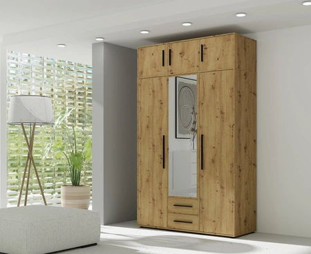 Nadstawka do szafy Maxione 150 cm dąb artisan funkcjonalna szafka powiększy miejsce do przechowywania ubrań obuwia i dodatków