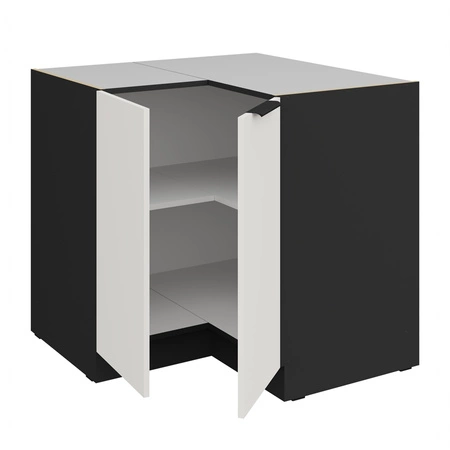 Szafka kuchenna narożna Corato Bl 90x90 DN 2F BB szafka odporna na uszkodzenia wykończenie frontów w technologii anti fingerprint