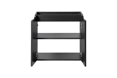 Szafka pod umywalkę Nova 60 cm czarna designerska szafka do łazienki z półką nietuzinkowe pionowe ryflowanie na frontach