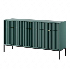 Komoda z szufladami Lovro 154 cm pastelowy zielony nowoczesny design zachwyci miłośników wyrazistych wnętrz