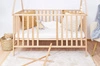 Łóżeczko niemowlęce Tipi 120x60 cm bukowe łóżeczko z ramką do pokoju niemowlęcego wykonane z litego drewna bukowego