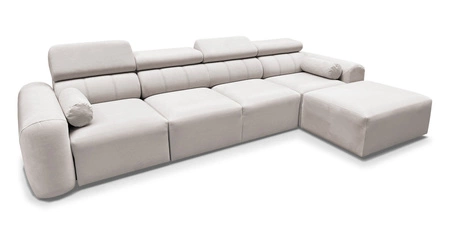 Narożnik z funkcją spania Cantare XII ceglasty prawostronny estetyczny i niezwykle komfortowy narożnik z pojemnikiem na pościel