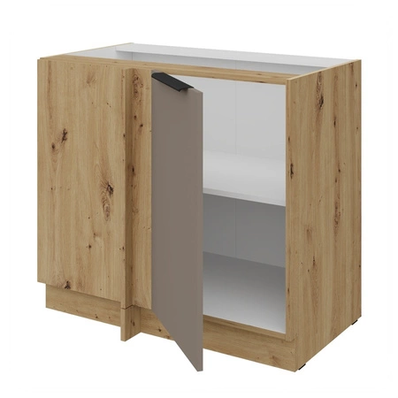 Szafka kuchenna narożna dostawiana Fiuggi Ar 105 ND 1F BB lewa fronty szafki kuchennej wykończone w technologii anti fingerprint