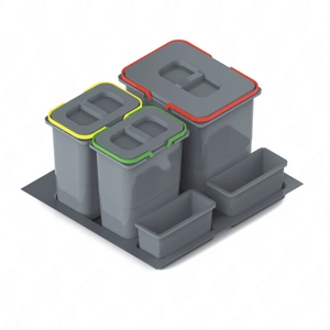 Kosz do segregacji śmieci 2x7L oraz 1x15L do szafki 60 cm