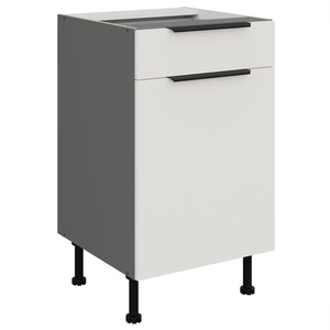 Szafka kuchenna stojąca z szufladą i półką Corato Ant 50 D 1F 1S BB fronty szafki kuchennej wykończone w technologii anti fingerprint