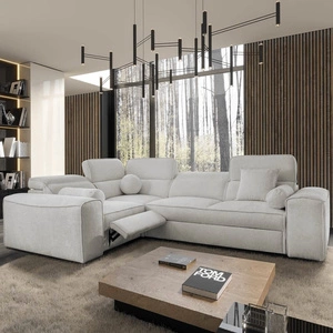 Narożnik z funkcją spania Viano II Lux szary popiel lewostronny designerski narożnik do salonu z komfortowym wysuwanym podnóżkiem