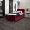 Łóżko kontynentalne Fargo 120x200 bordowe w nowoczesnym skandynawskim stylu z tapicerowanym zagłówkiem łóżko z pojemnikiem