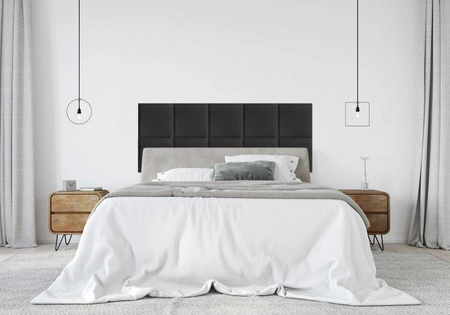 Panel tapicerowany Quadra 40x40 cm grafitowy stylowy panel ścienny kwadrat welurowa tkanina modne wykończenie każdej aranżacji