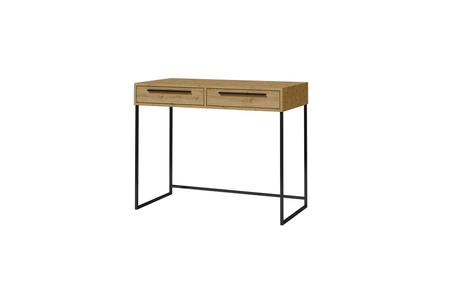 Biurko Ariana 100 cm dąb artisan nowoczesne biurko z szufladami idealne do gabinetu lub pokoju nastolatka stabilna metalowa podstawa