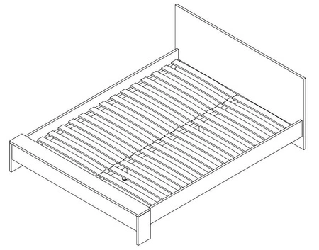 Łóżko Latika 160x200 cm dąb burgundzki / biały nowoczesna forma mebla zachwyca minimalizmem oraz oryginalnym wykończeniem