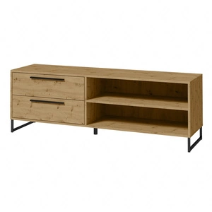 Szafka RTV Ariana 150 cm dąb artisan nowoczesny design idealna szafka do salonu i pokoju dziennego metalowa czarna podstawa