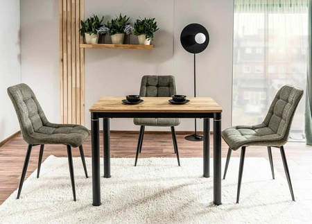 Krzesło tapicerowane Chic Brego oliwkowe stylowa tkanina nowoczesne krzesło z metalowymi nogami